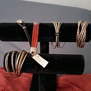 Gold and Black Women's Bracelet Set